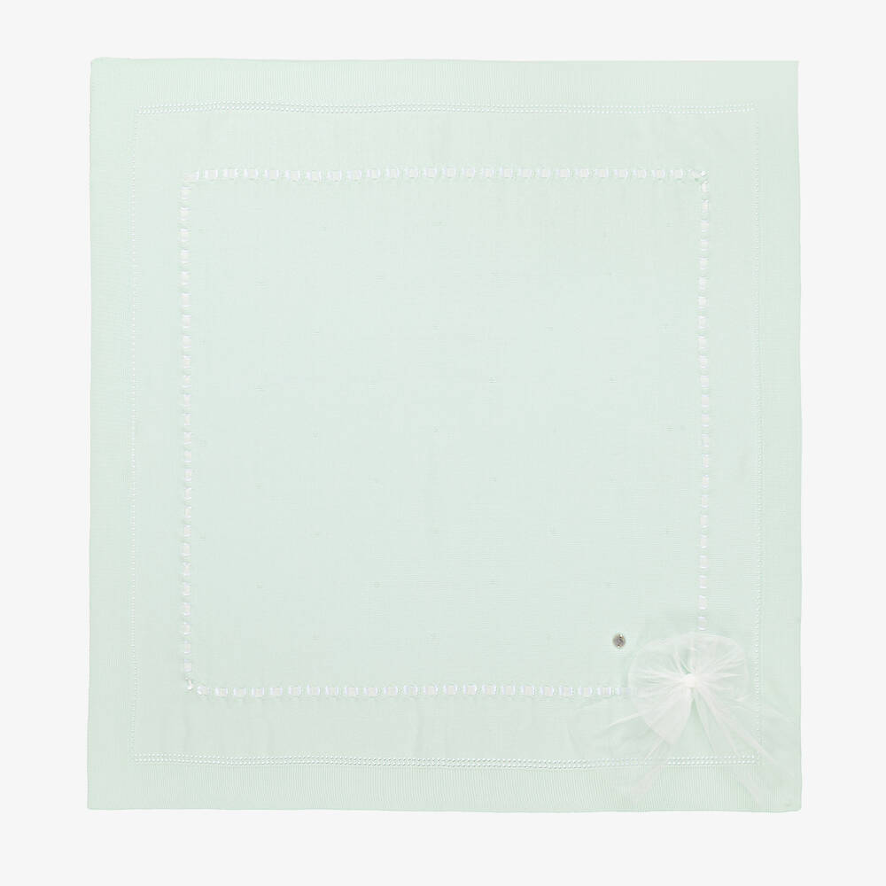 Artesanía Granlei - Baby Girls Green Knitted Blanket (88cm) | Childrensalon
