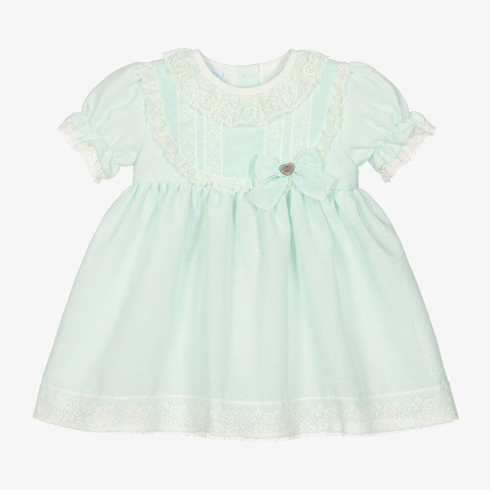Artesania Granlei Baby Girls Green Lace Dress