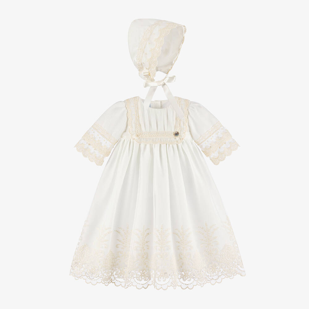 Artesanía Granlei - Baby Girls Ivory Lace Ceremony Gown | Childrensalon