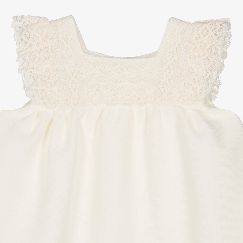 Artesanía Granlei - Baby Girls Ivory Lace Dress Set | Childrensalon