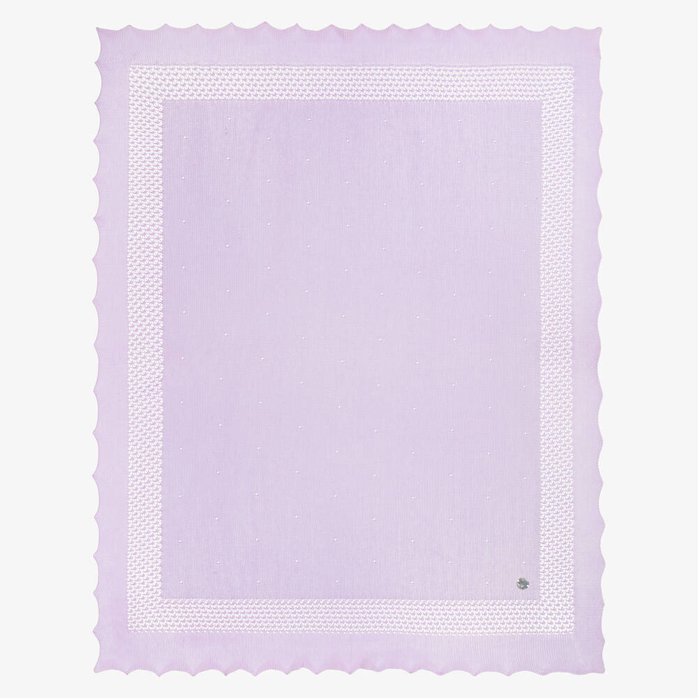Artesanía Granlei - Baby Girls Lilac Purple Knitted Shawl (120cm) | Childrensalon