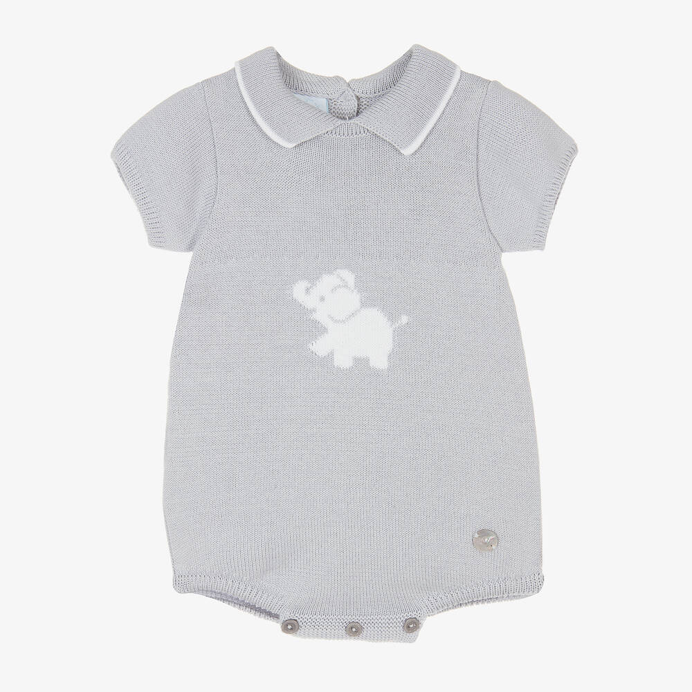 Artesanía Granlei - Baby Grey Elephant Knitted Shortie | Childrensalon