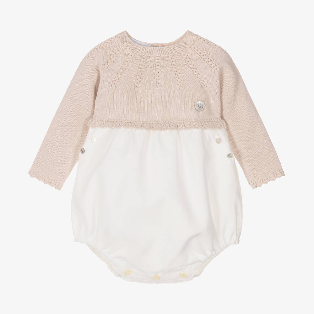 Artesanía Granlei - Beige & Ivory Knitted Baby Shortie | Childrensalon