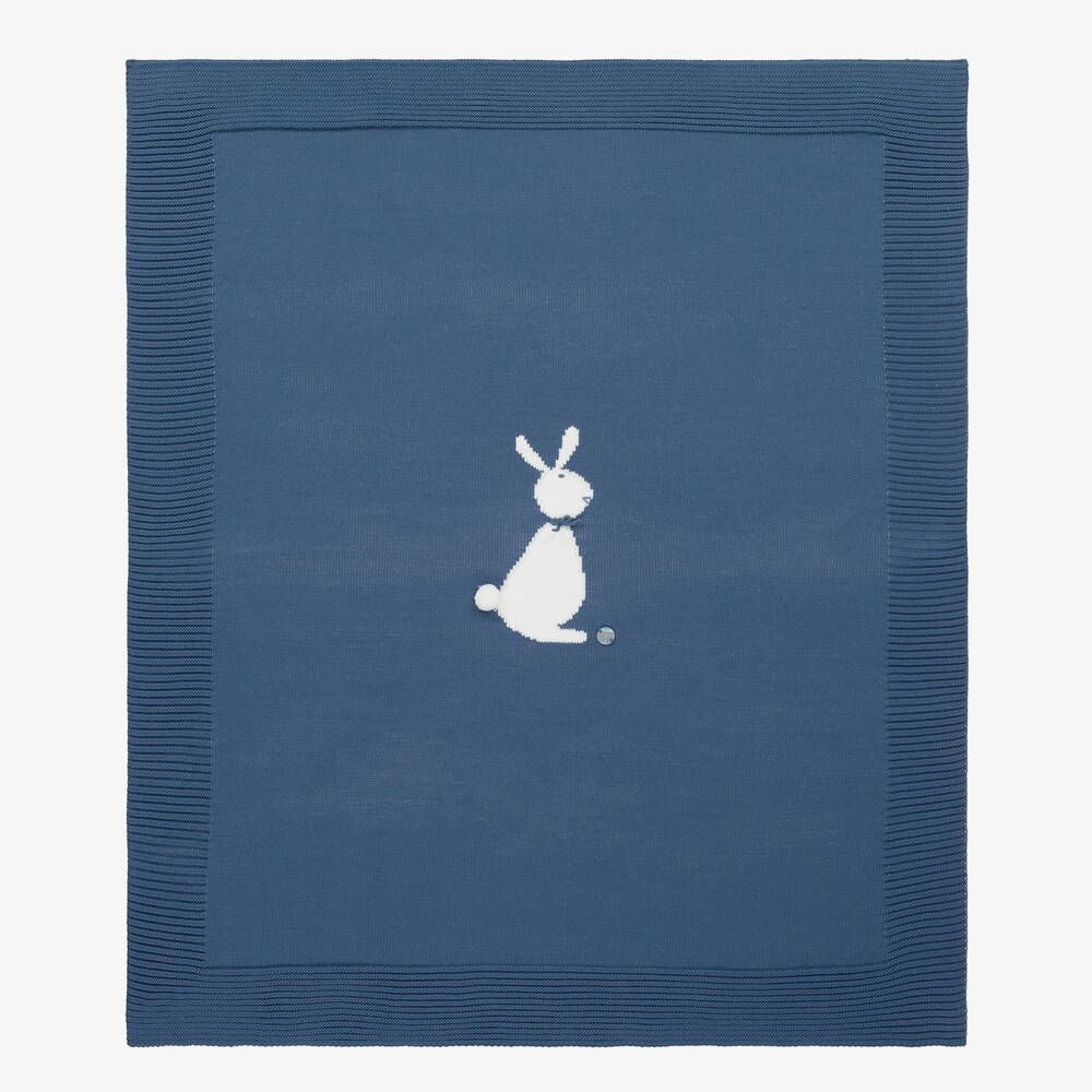 Artesanía Granlei - Blue Bunny Knitted Blanket (86cm) | Childrensalon