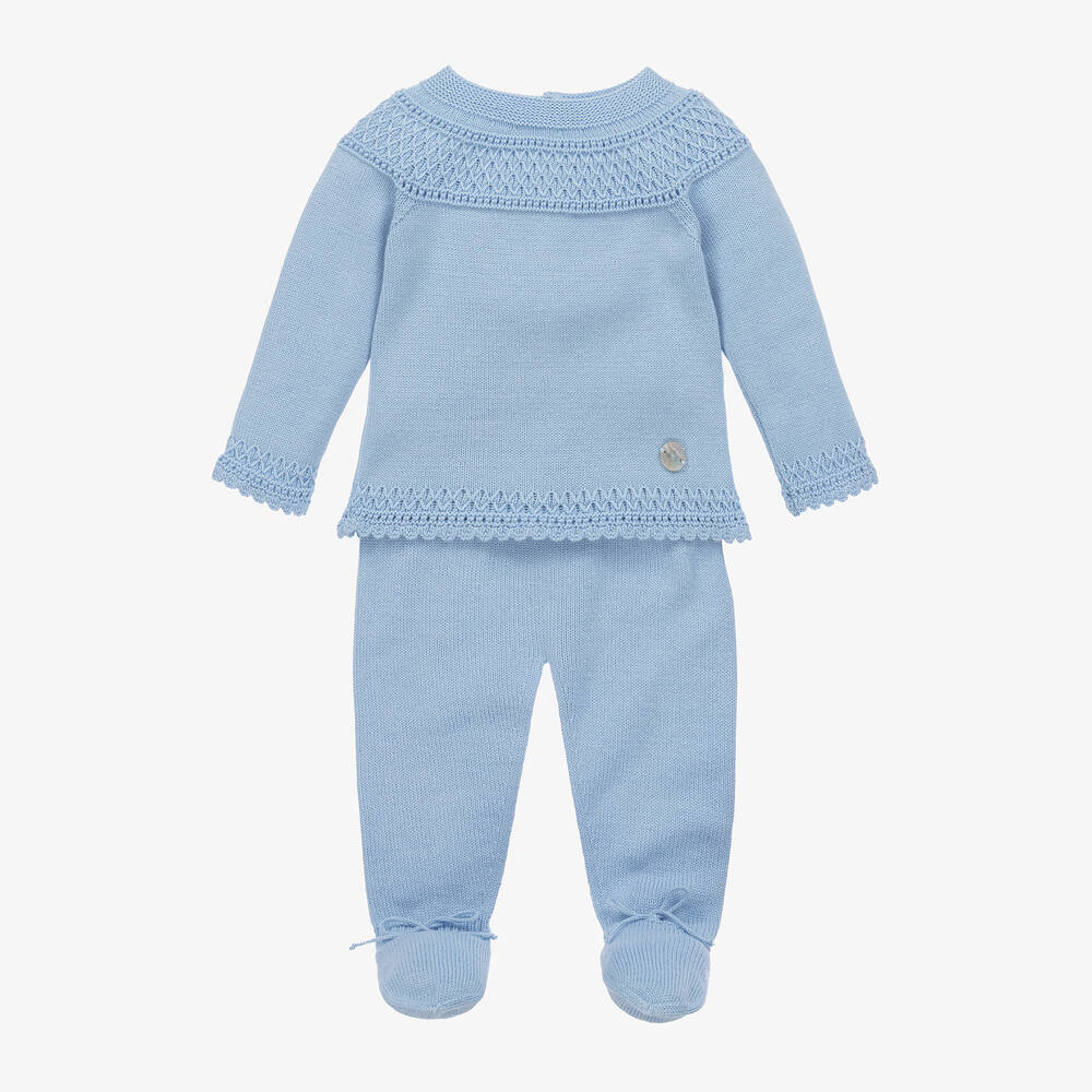 Artesania Granlei Blue Knitted 2 Piece Babygrow