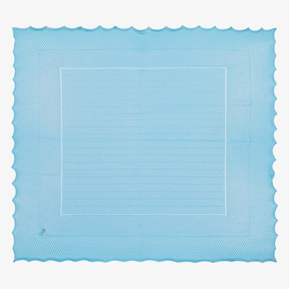Artesanía Granlei - Голубая трикотажная шаль (121см) | Childrensalon