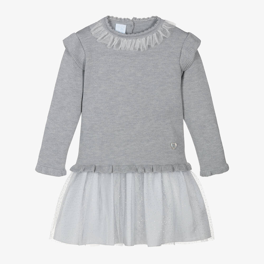 Artesania Granlei Babies' Girls Grey Tutu Skirt Set In Grey