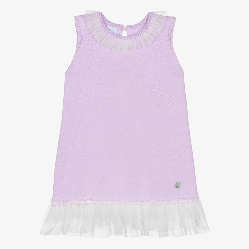 Artesania Granlei Babies' Girls Lilac Purple Knitted Dress