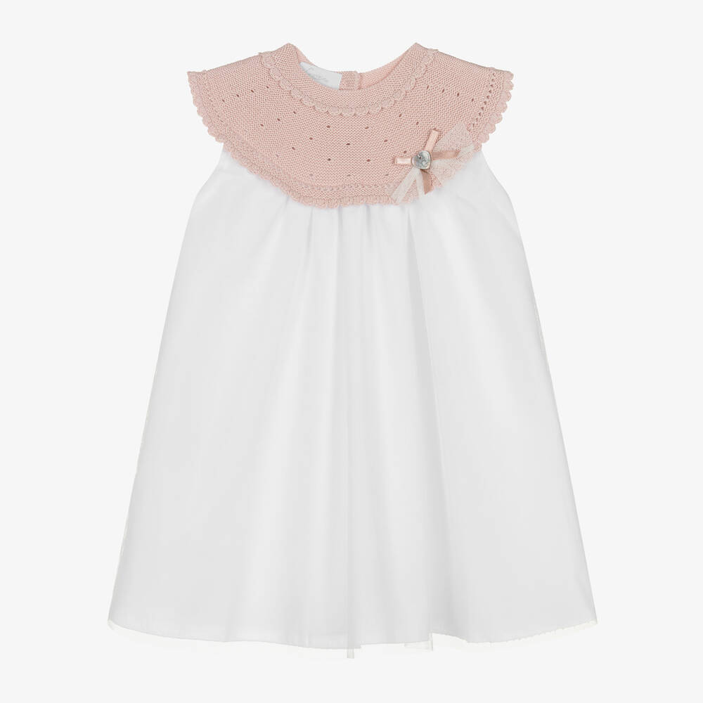 Artesanía Granlei - Girls Pink Knit & Tulle Dress | Childrensalon