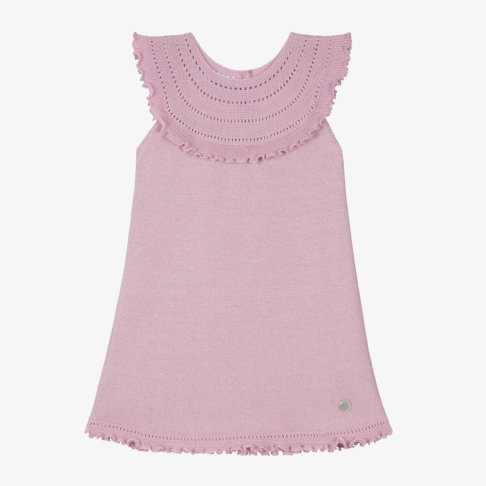 Artesanía Granlei - Girls Pink Knitted Dress | Childrensalon
