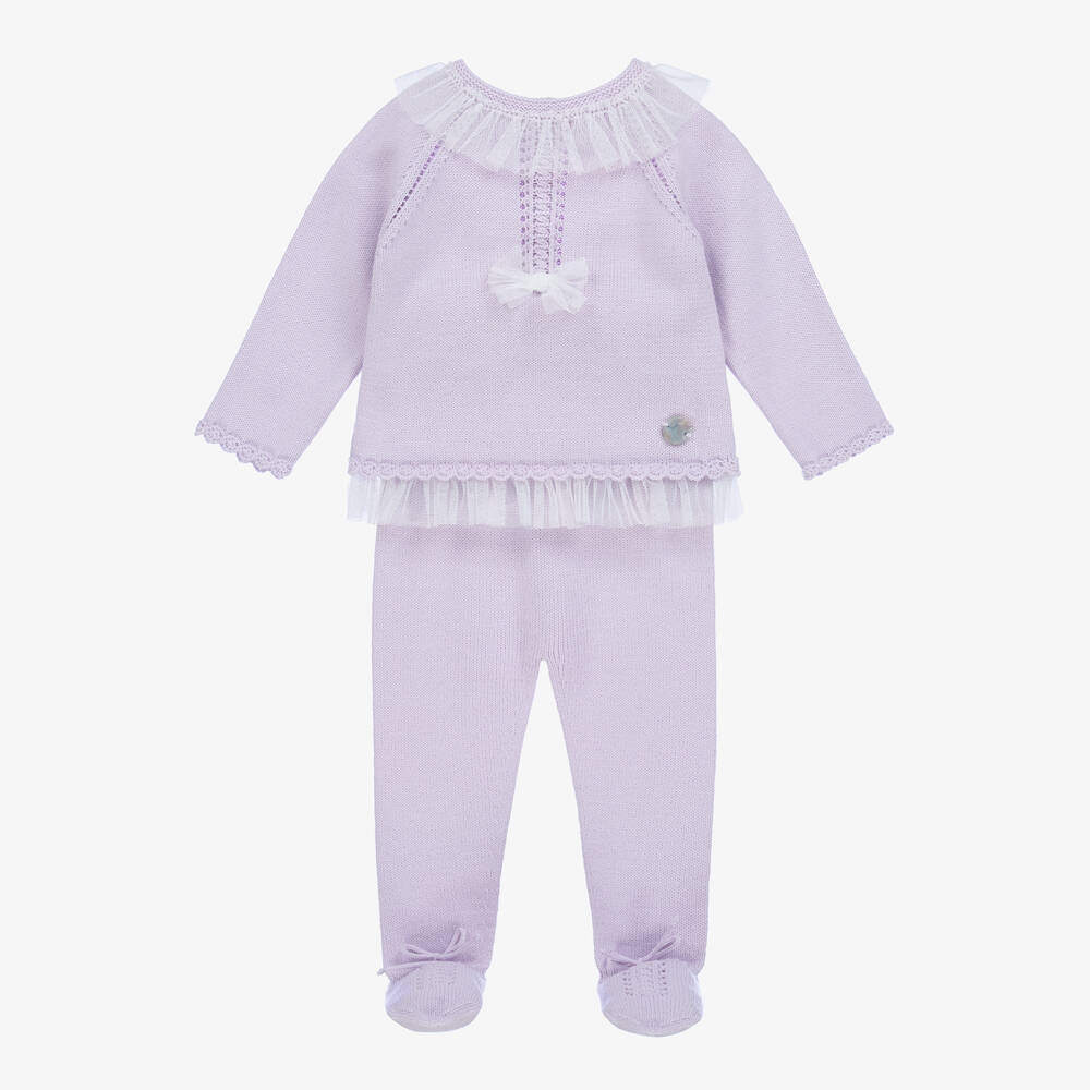 Artesania Granlei Girls Purple Knitted Babygrow