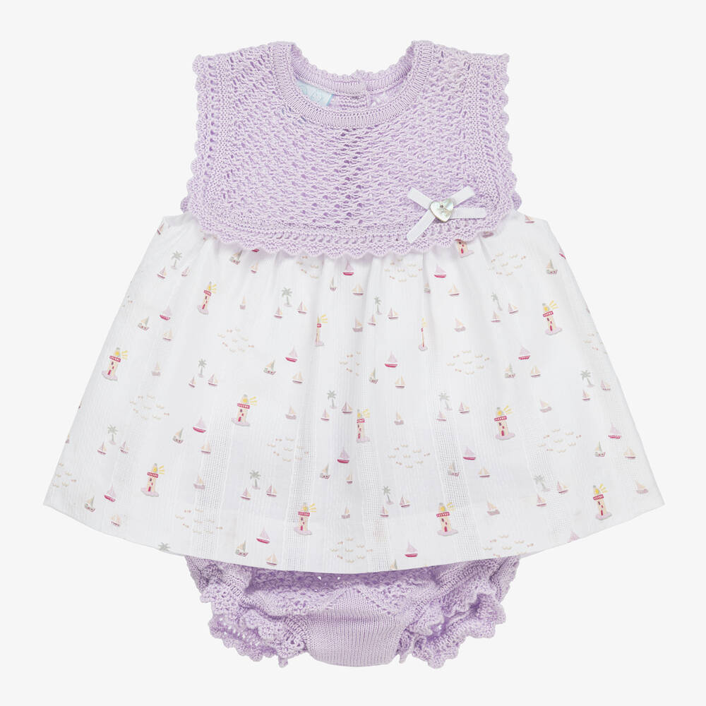 Artesanía Granlei - Фиолетовое трикотажное платье для девочек | Childrensalon