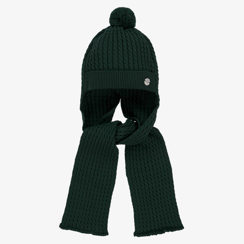 Shop Artesania Granlei Boys Green Knitted Hat