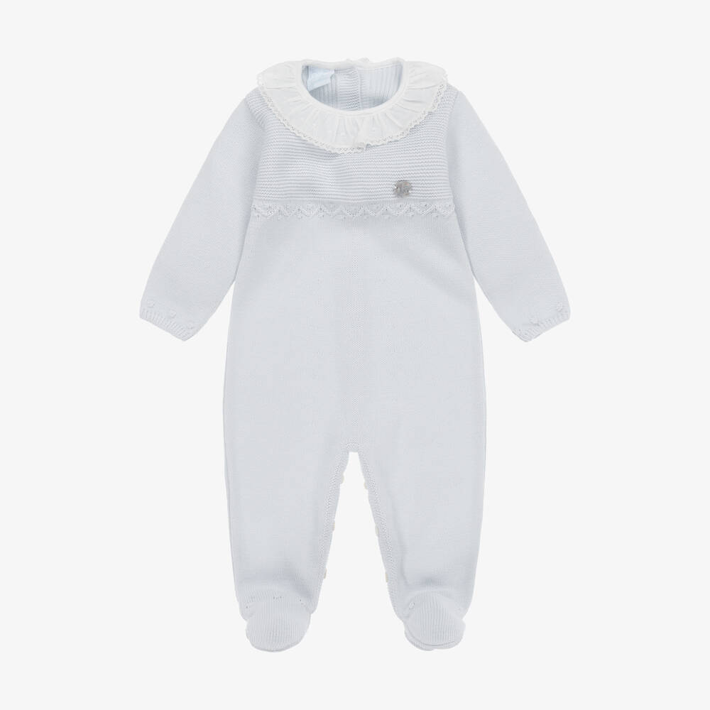 Artesania Granlei Grey Knitted Babygrow In Gray