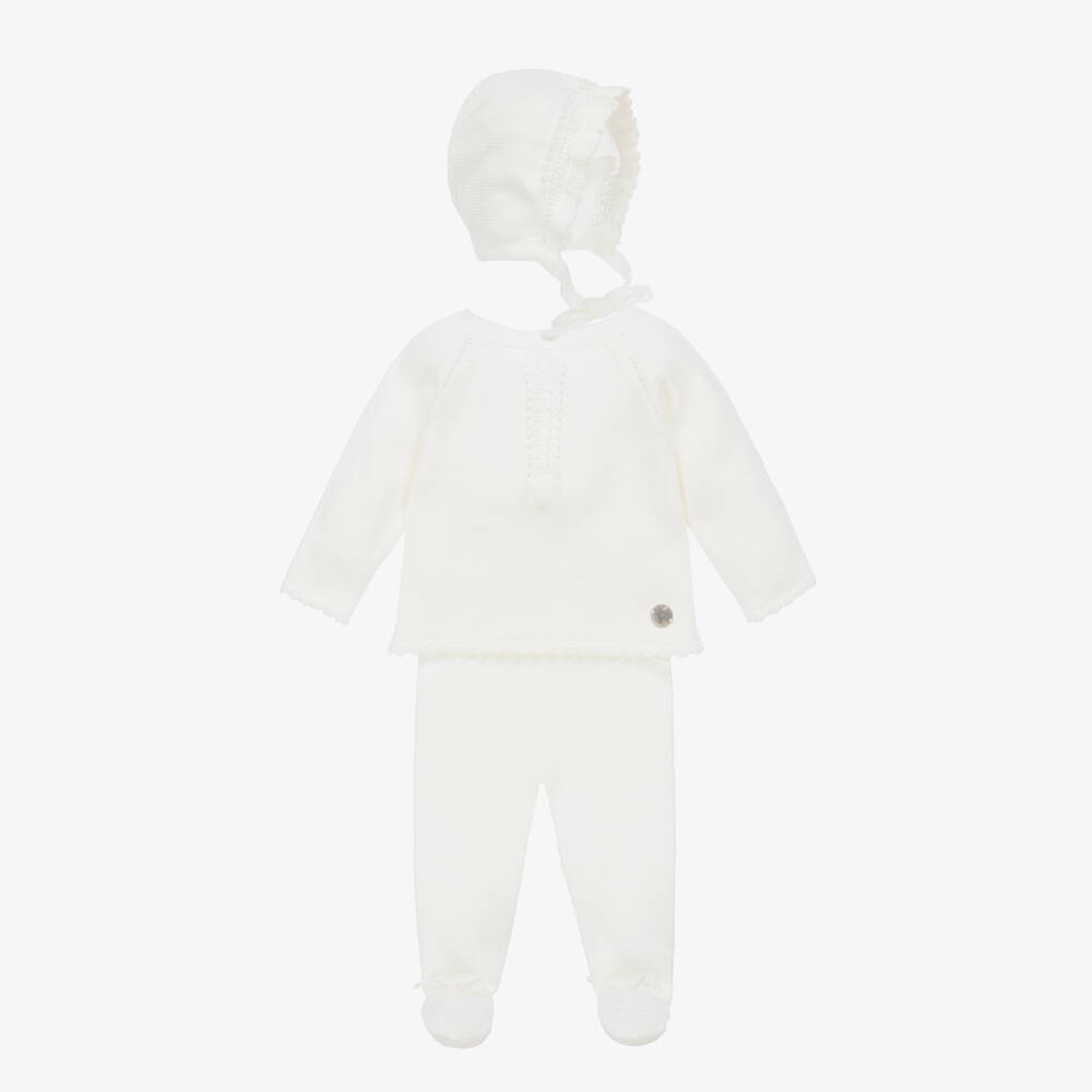 Shop Artesania Granlei Ivory Knitted Babysuit Set