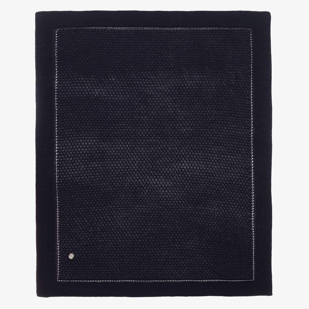 Artesanía Granlei - Navy Blue Knitted Blanket (85cm) | Childrensalon
