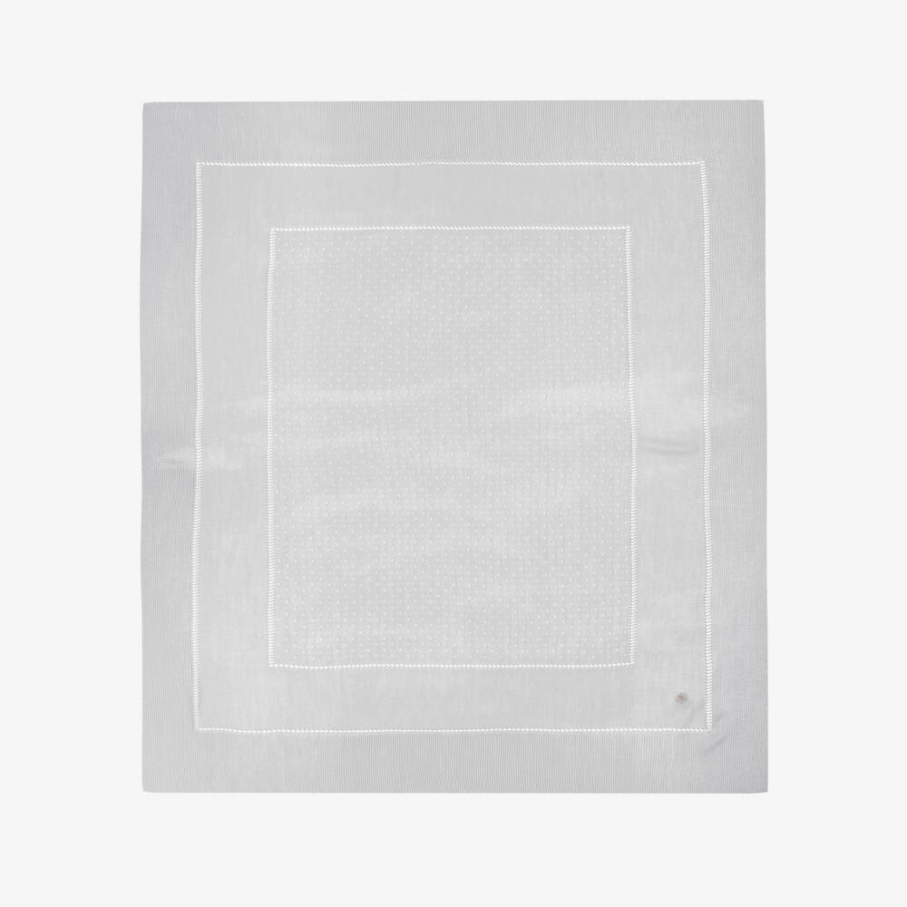 Shop Artesania Granlei Pale Grey Knitted Blanket (108cm)
