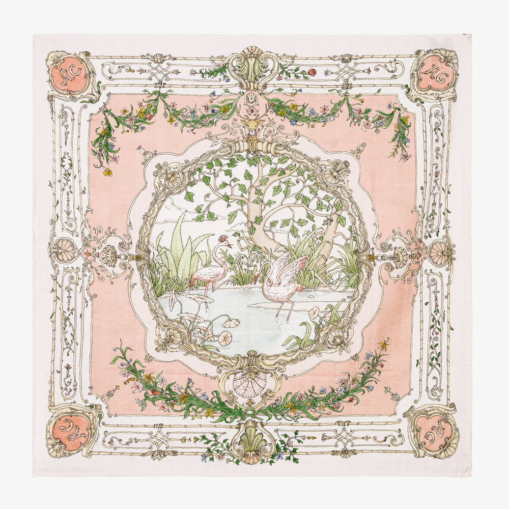 Atelier Choux Paris - Pink Tapestry Swaddle (97cm) | Childrensalon