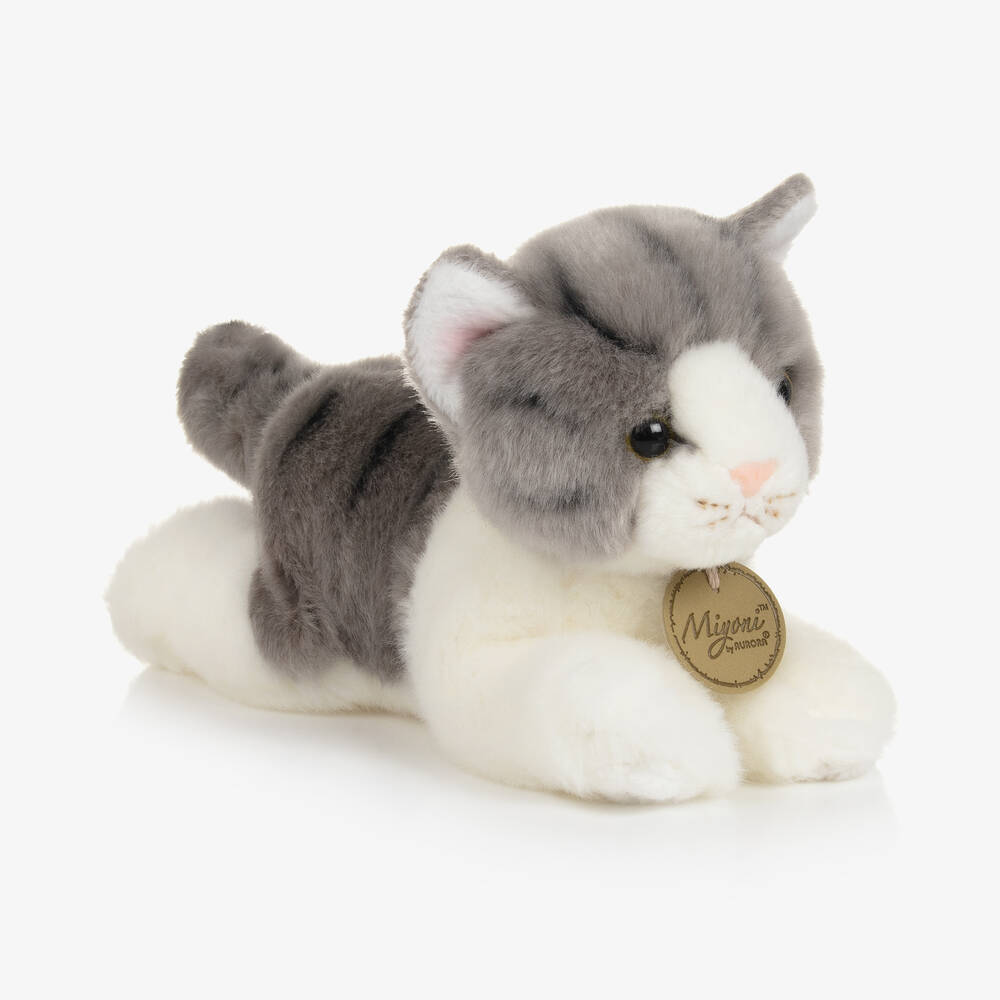 Aurora - Grey Tabby Kitten Plush Soft Toy (17cm) | Childrensalon