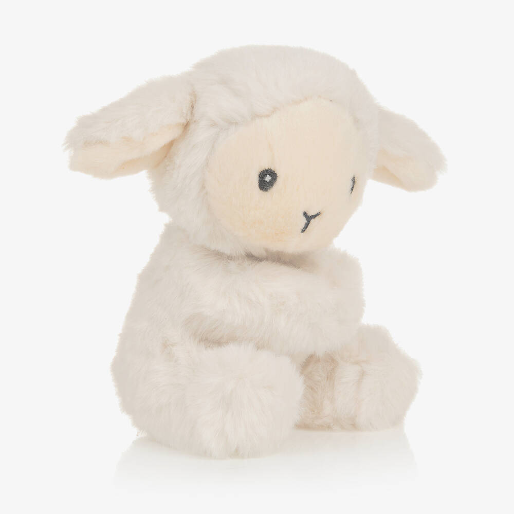 Aurora - Ivory Lamb Baby Rattle Toy (14 cm) | Childrensalon