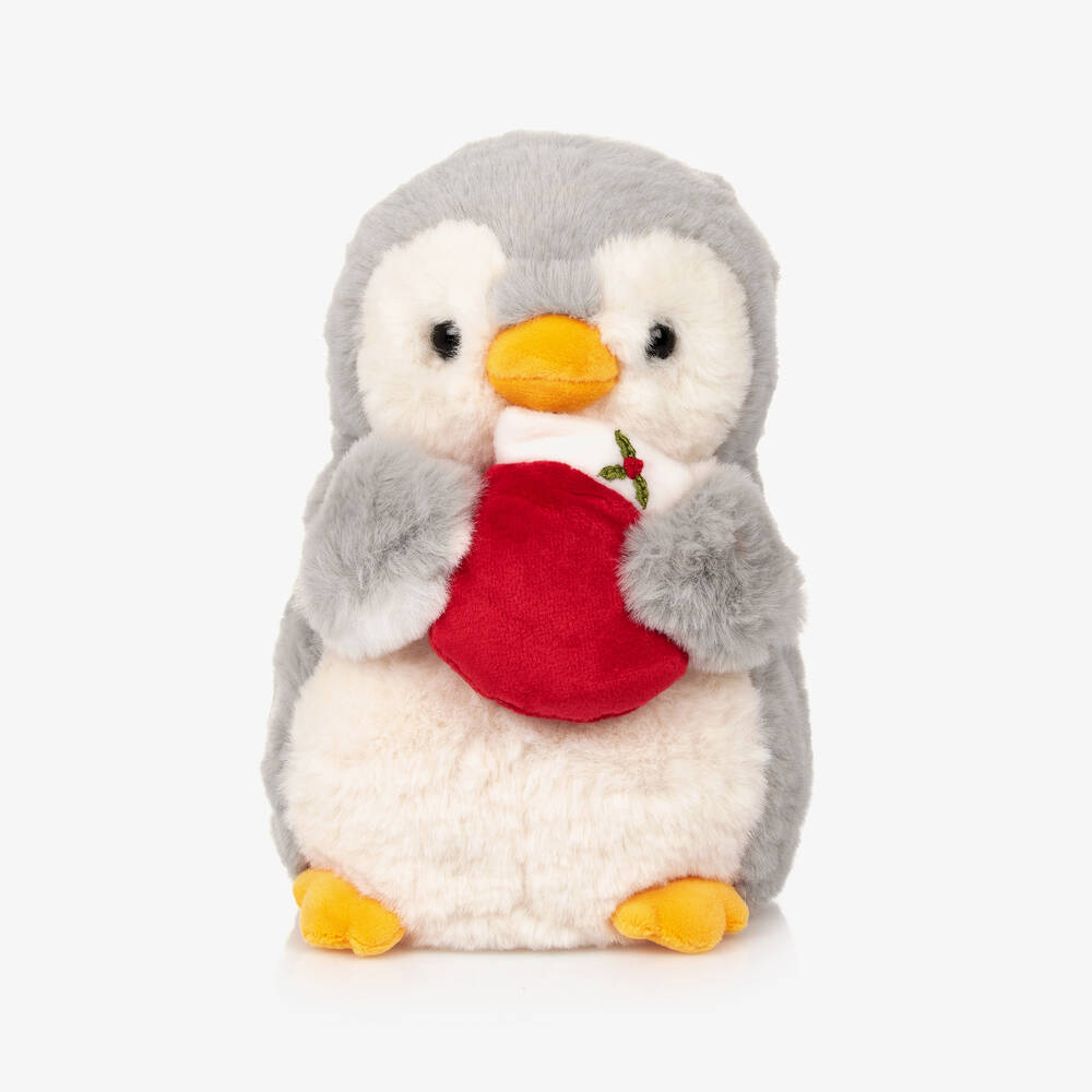 Aurora - Penguin & Christmas Stocking Soft Toy (20cm) | Childrensalon