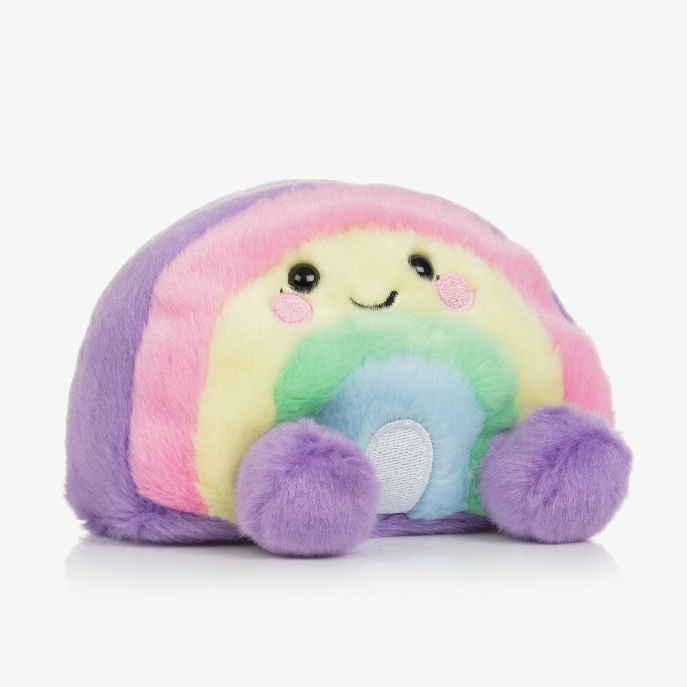 Aurora Palm Pals - Purple Rainbow Plush Soft Toy (12cm) | Childrensalon