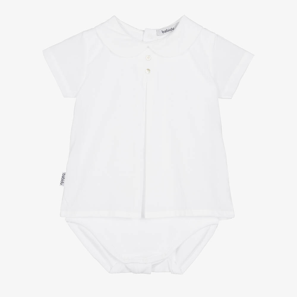 Babidu - Baby White Bodysuit Shirt | Childrensalon