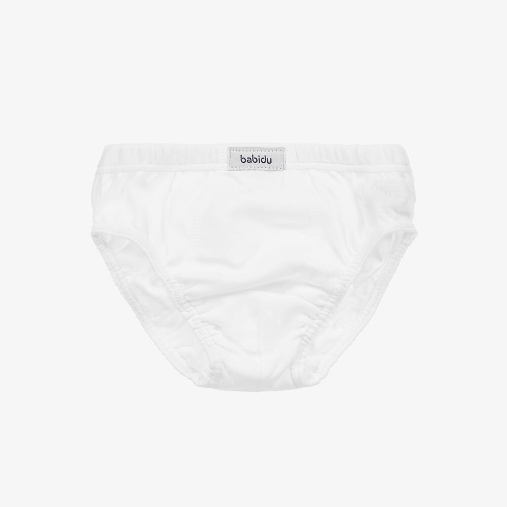 Babidu - Boys White Cotton Pants | Childrensalon