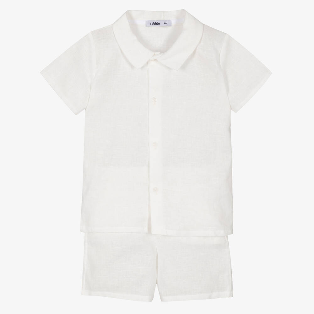 Babidu - Белая рубашка и шорты из хлопка для мальчиков | Childrensalon