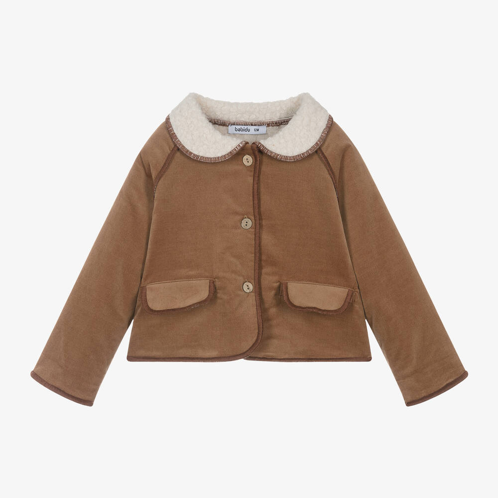 Babidu - Brown Wool Jacket | Childrensalon