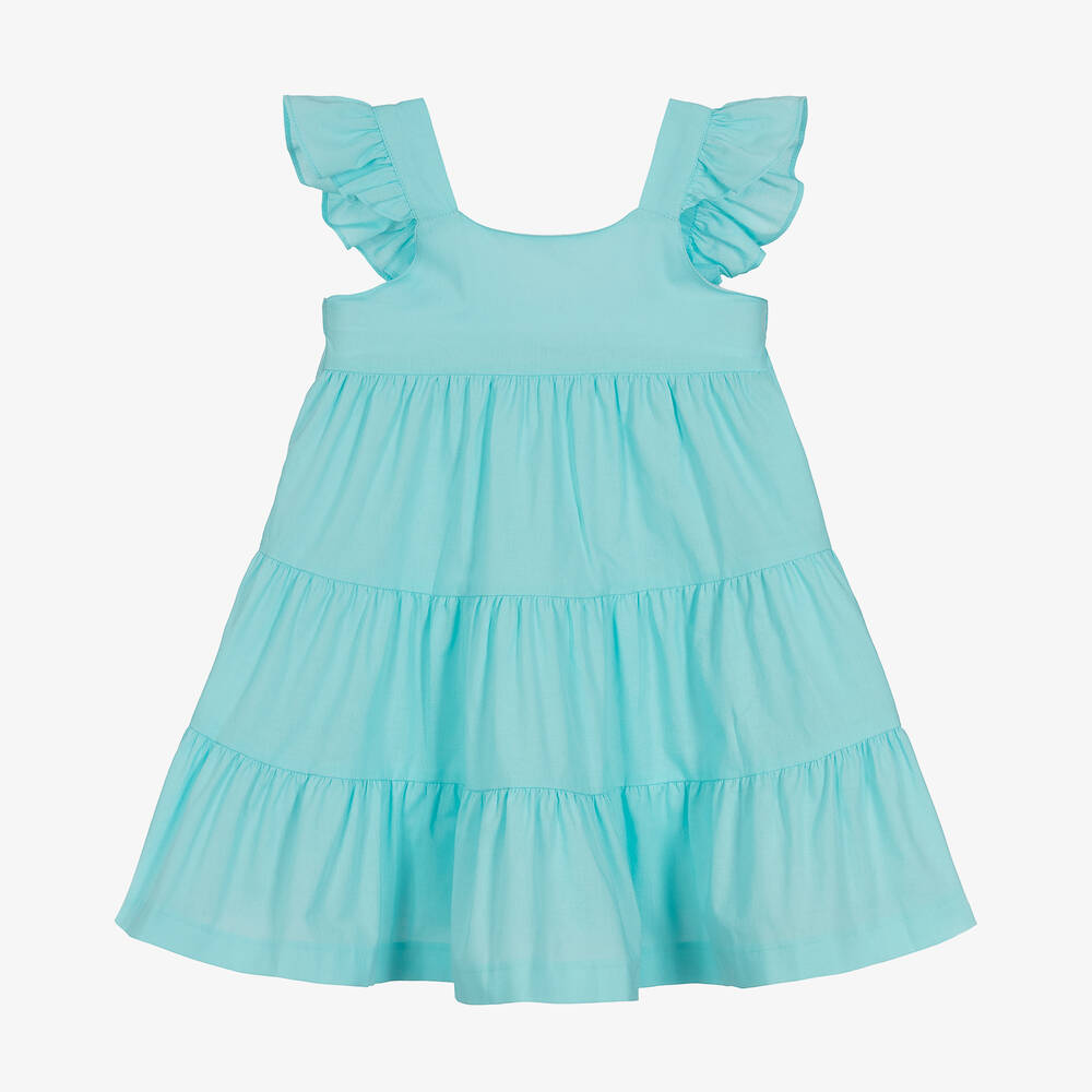 Babidu Kids' Girls Blue Cotton Dress