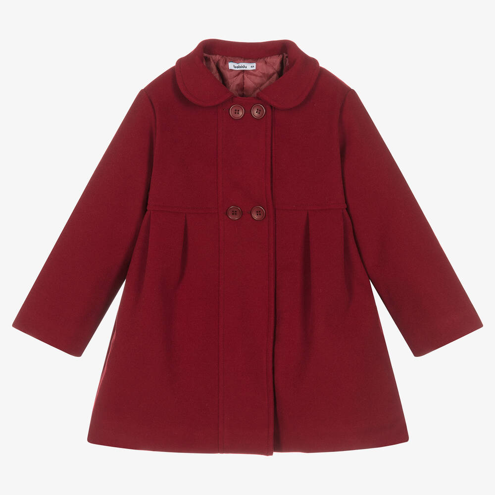 Babidu - Manteau rouge classique fille | Childrensalon