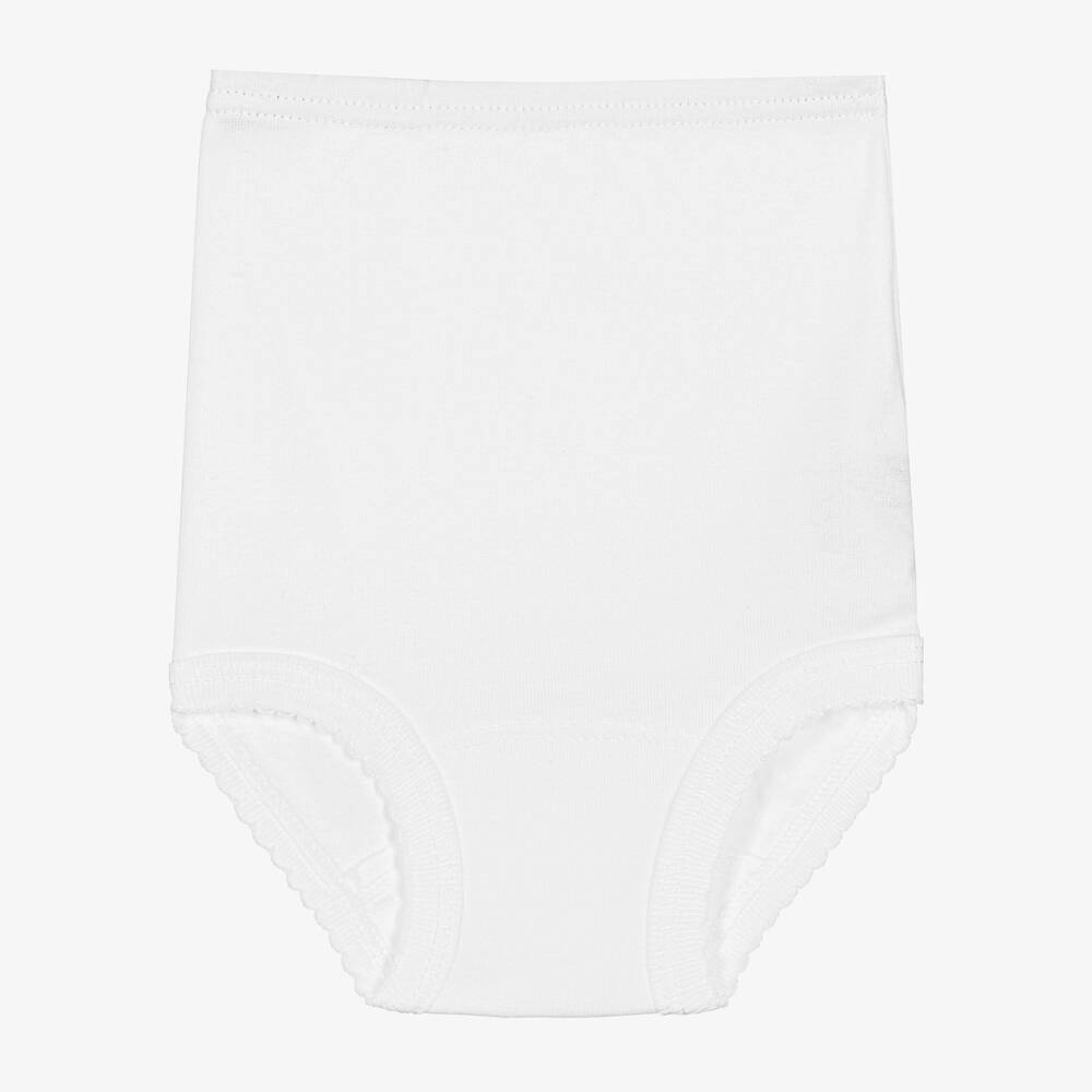 Babidu - Culotte blanche en coton à froufrous | Childrensalon