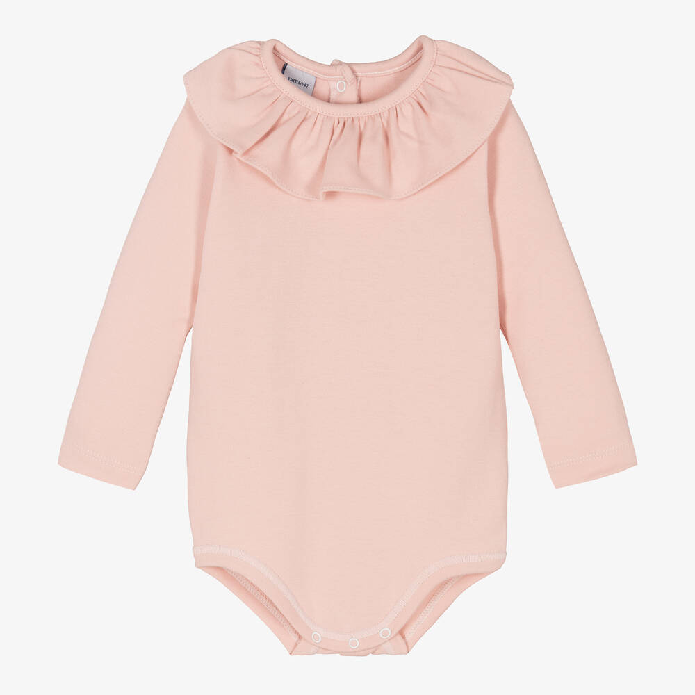 Babidu - Pink Cotton Baby Bodysuit | Childrensalon