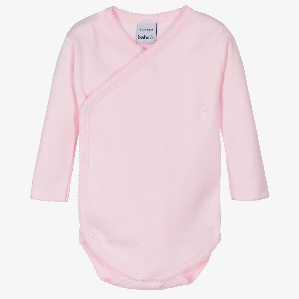 Babidu - Pink Cotton Baby Bodyvest | Childrensalon