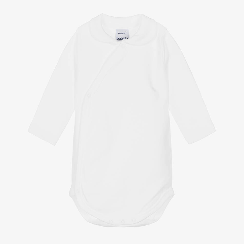 Babidu - White Cotton Jersey Bodysuit | Childrensalon