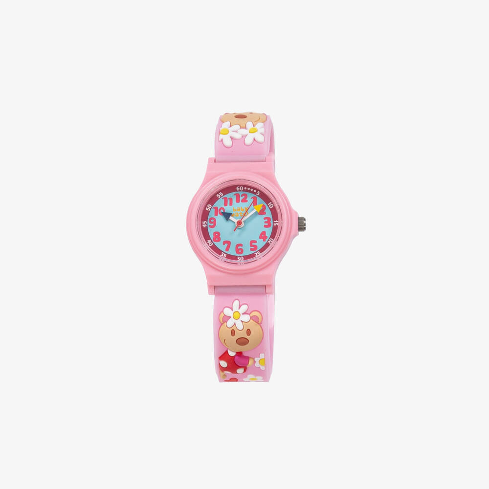 Baby Watch, Paris - Pink Teddy Bear Analogue Watch | Childrensalon