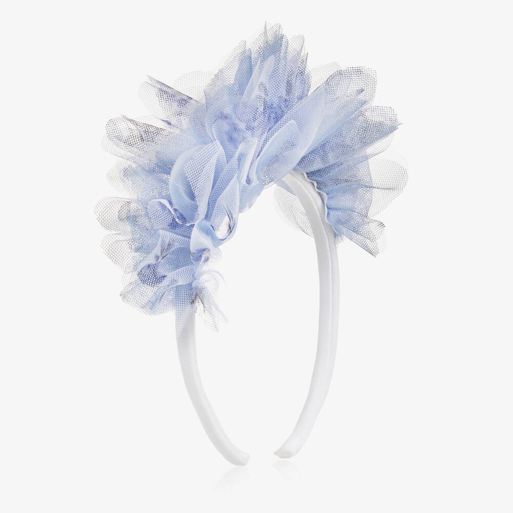 Balloon Chic - Girls Blue Floral Tulle Hairband | Childrensalon