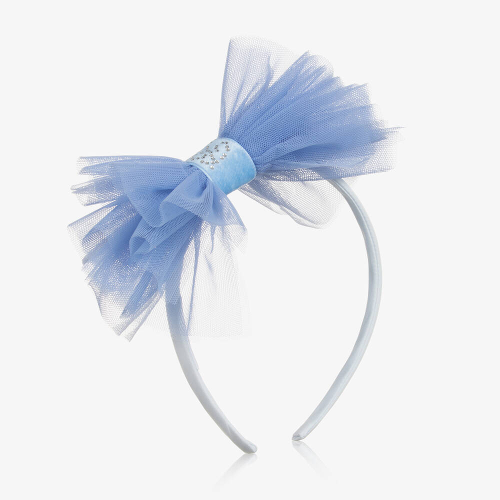 Balloon Chic - Girls Blue Tulle Bow Hairband | Childrensalon