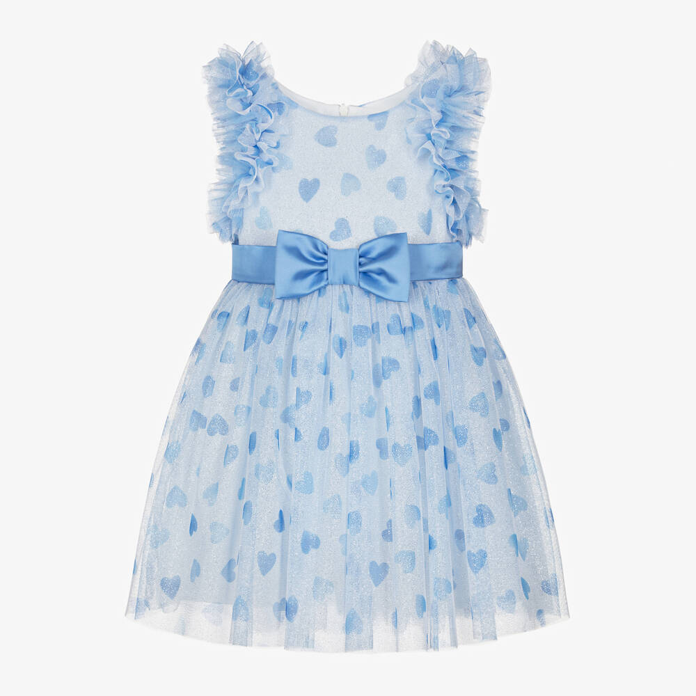 Balloon Chic - Голубое платье из тюля с сердечками для девочек | Childrensalon