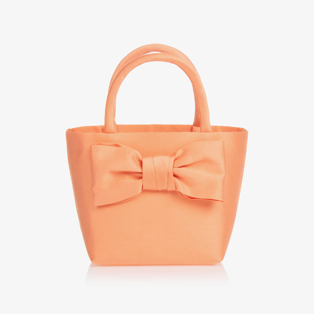 Balloon Chic Kids' Girls Orange Cotton & Silk Handbag (24cm)