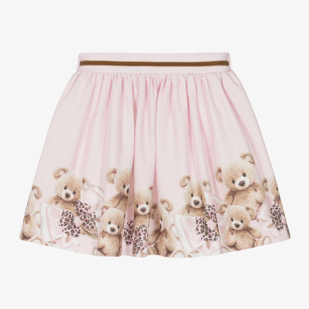 Balloon Chic - Girls Pink Cotton Bear Skirt | Childrensalon