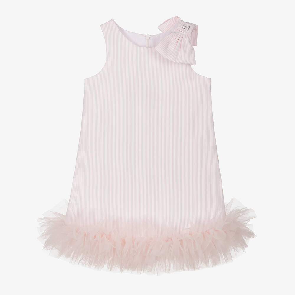 Balloon Chic - فستان قطن وتول لون زهري مزين بكشكش | Childrensalon