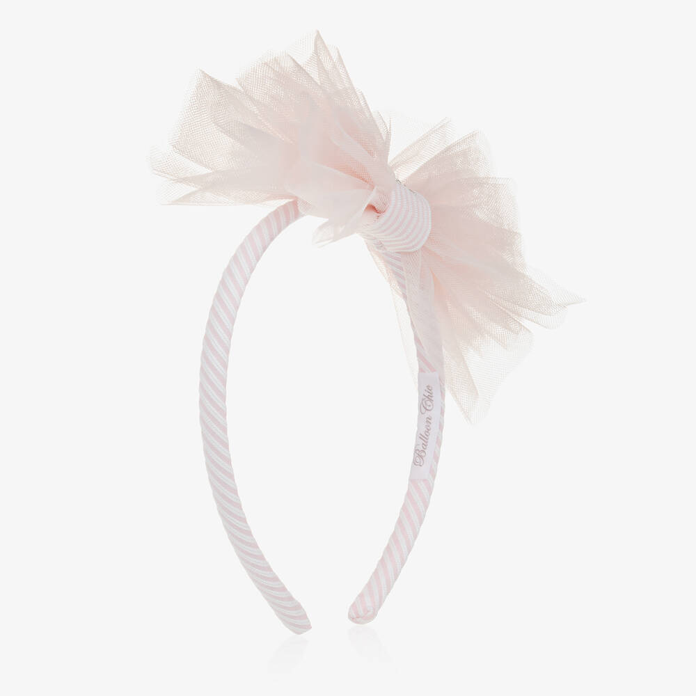 Shop Balloon Chic Girls Pink Tulle Bow Hairband