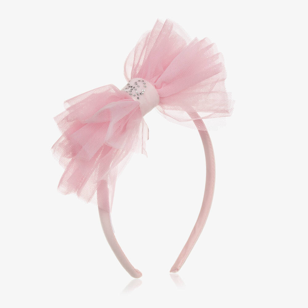 Balloon Chic - Girls Pink Tulle Bow Hairband | Childrensalon