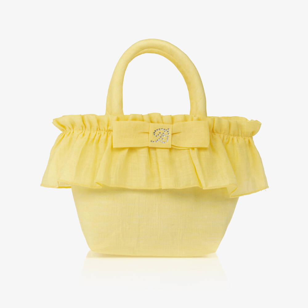 Balloon Chic - Girls Yellow Ruffle Handbag (22cm) | Childrensalon