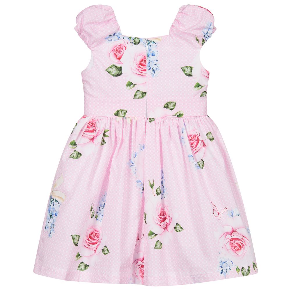 Balloon Chic - Pink Floral Cotton Dress | Childrensalon