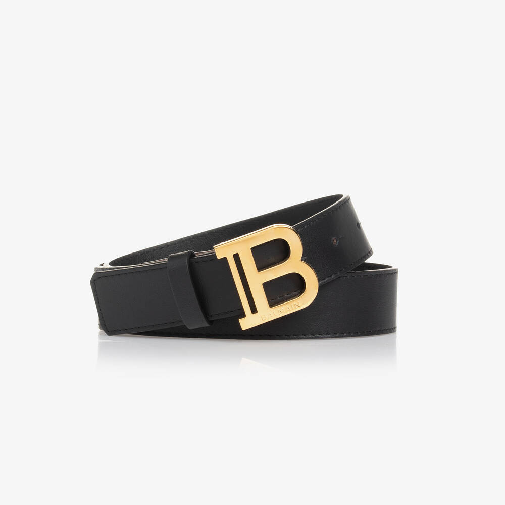 Balmain Black Leather Belt