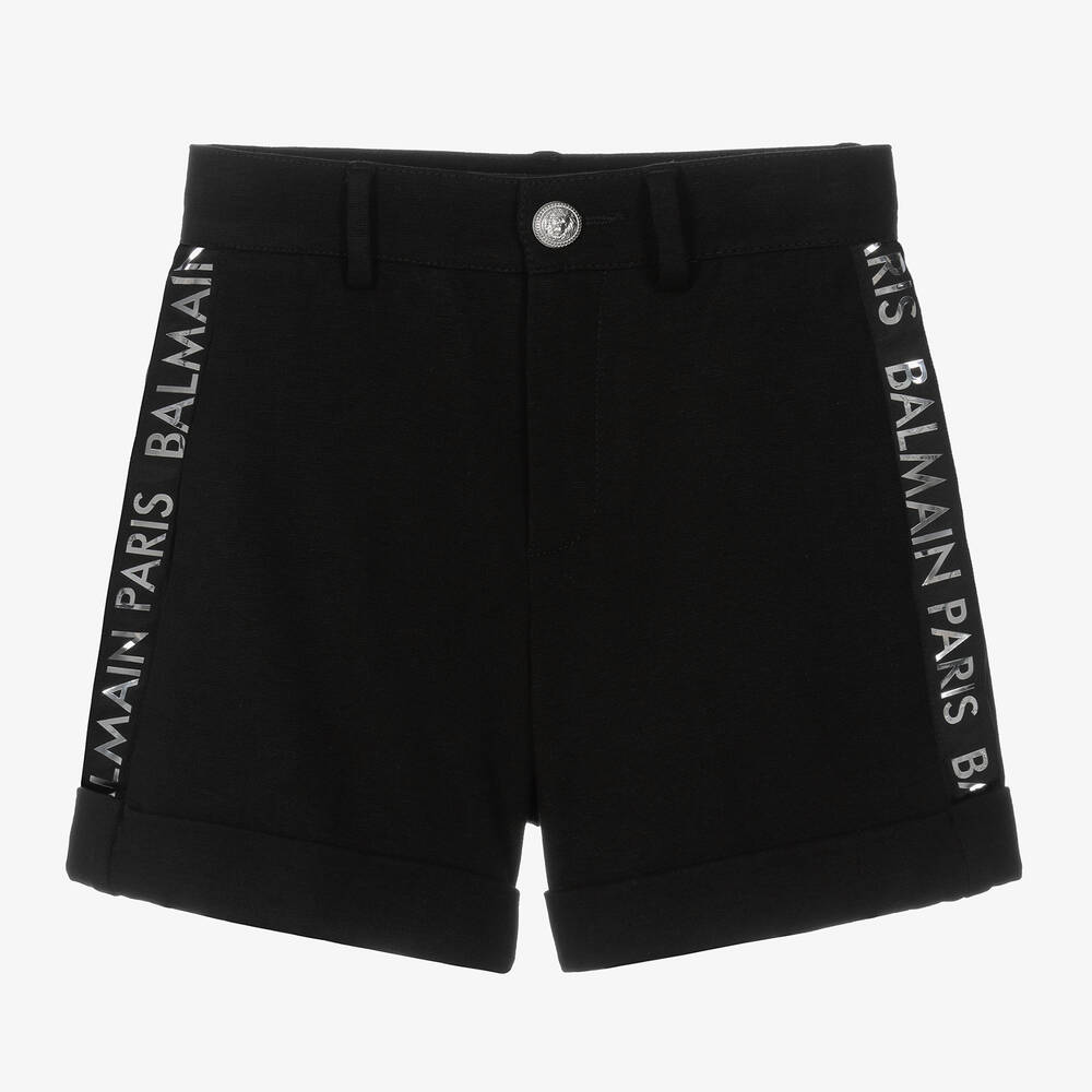 Balmain - Boys Black Milano Jersey Shorts | Childrensalon