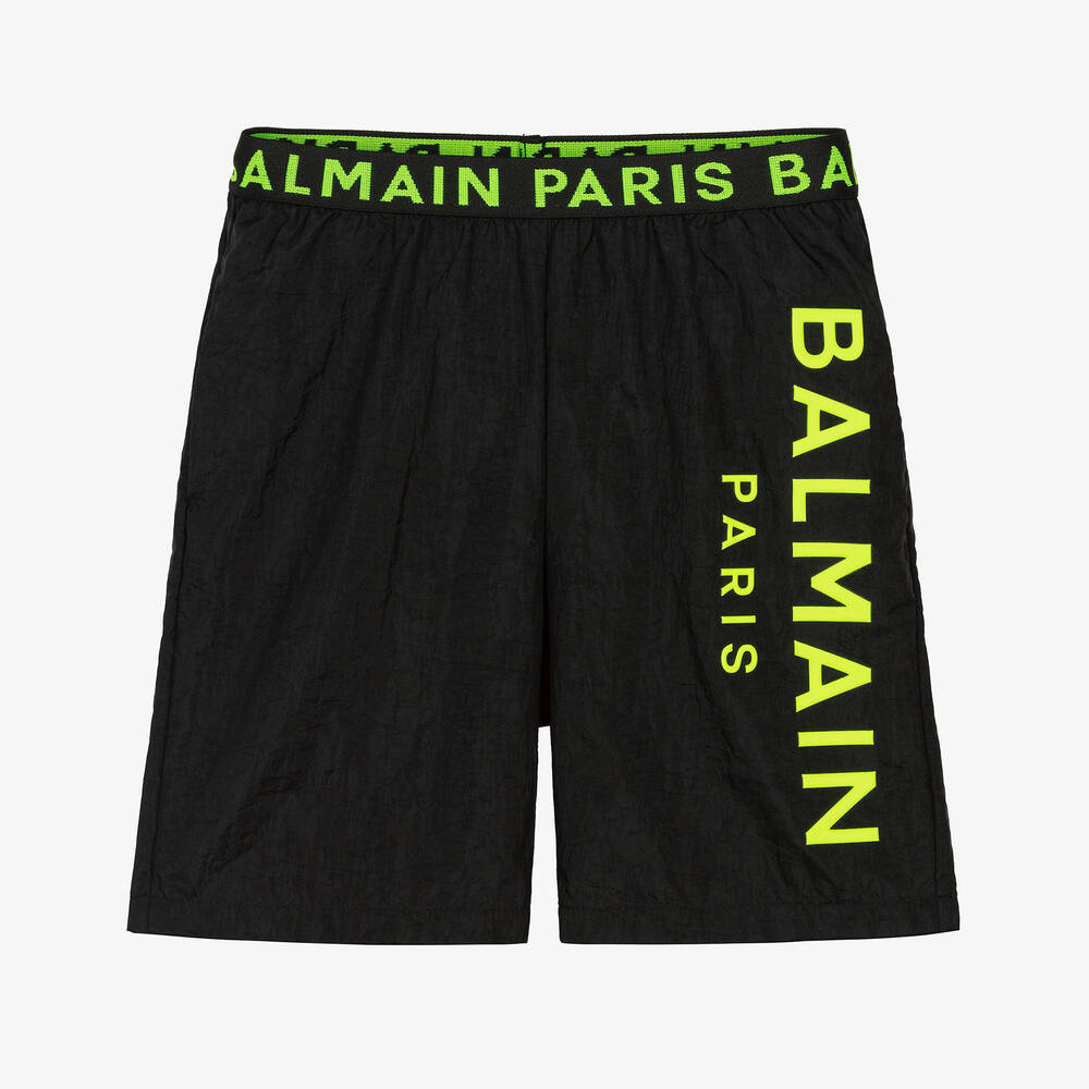 Balmain - Boys Black Swim Shorts | Childrensalon